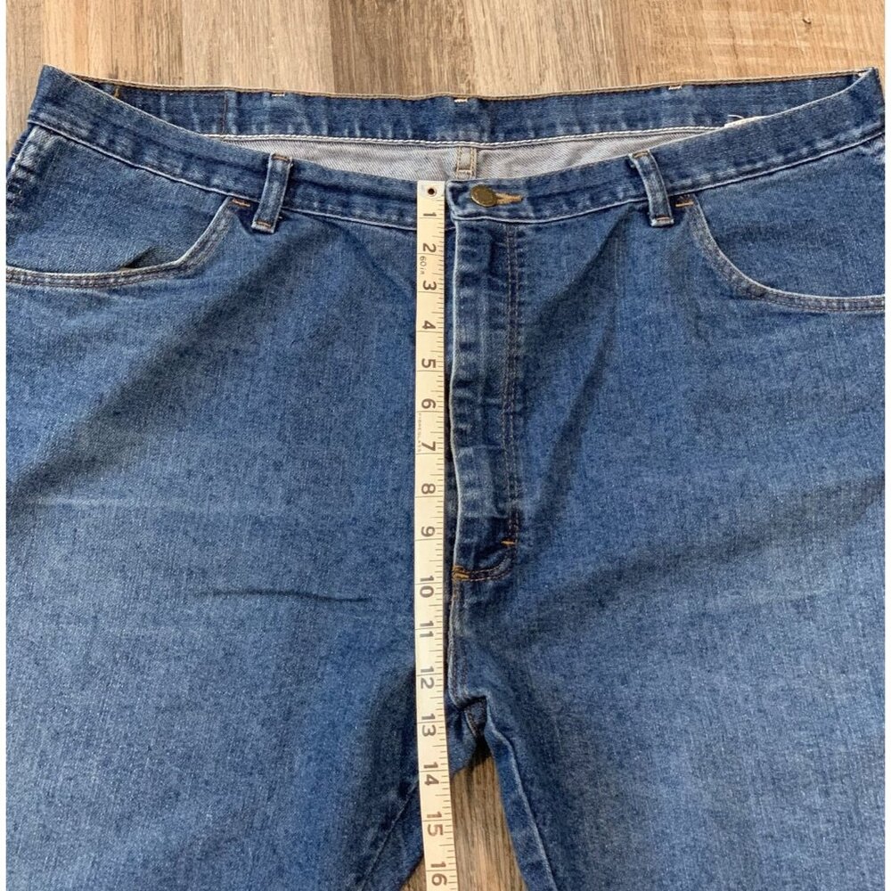 Wrangler Mens 42x30 Authentic Jeans Loose Blue Denim Straight Leg 85900DW - Picture 7 of 11